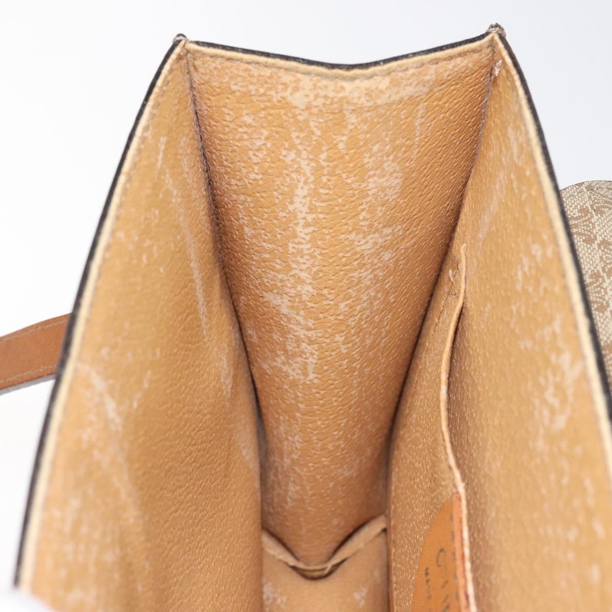 CELINE Macadam Canvas Hand Bag PVC Beige Gold Auth BA2310