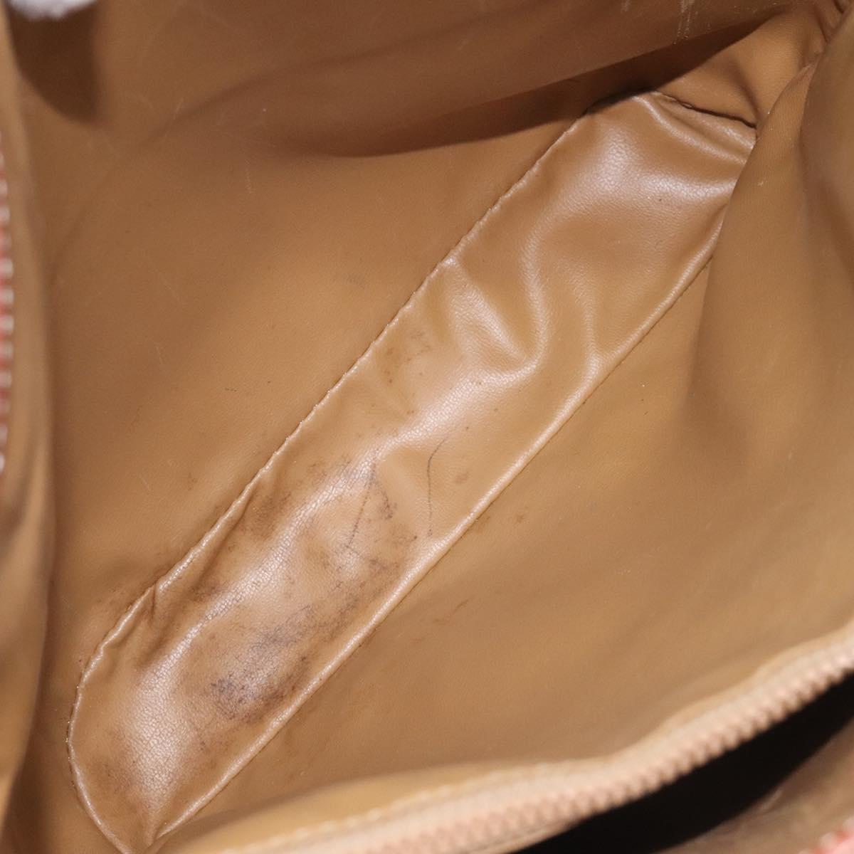 CELINE Macadam Canvas Tote Bag PVC Beige Gold Auth BA2311