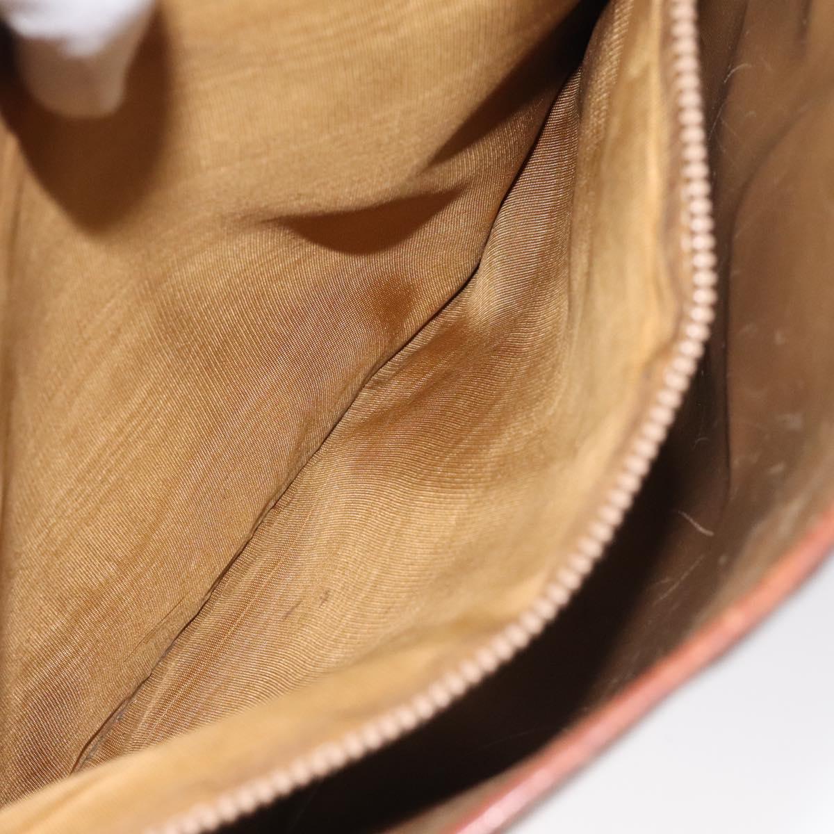 CELINE Macadam Canvas Tote Bag PVC Beige Gold Auth BA2311