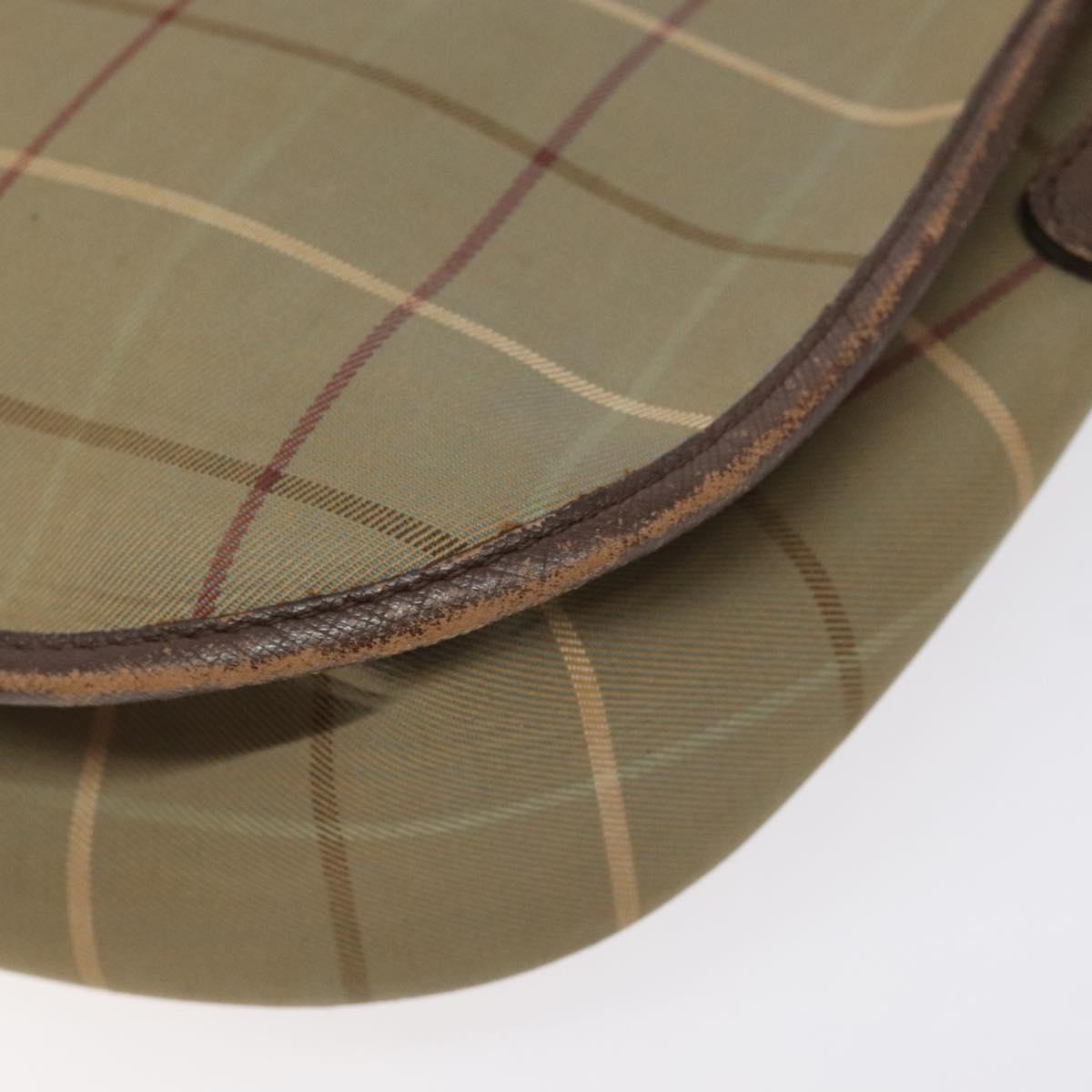 Burberrys Nova Check Shoulder Bag Canvas Beige Gold Auth BA2319