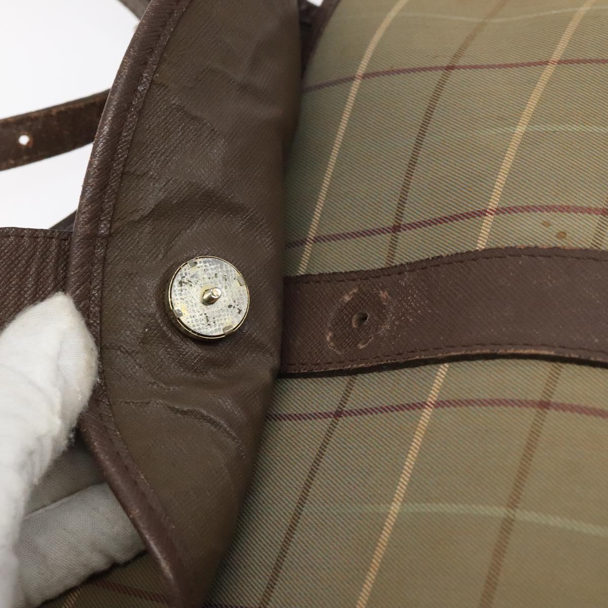 Burberrys Nova Check Shoulder Bag Canvas Beige Gold Auth BA2319