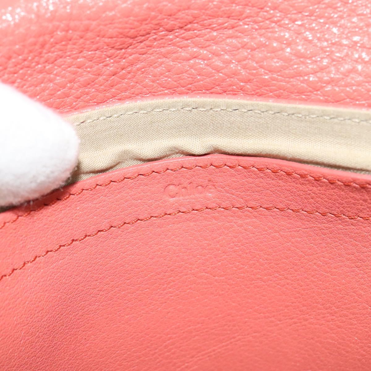 Chloe Lily Shoulder Bag Leather Pink Gold Auth BA2328