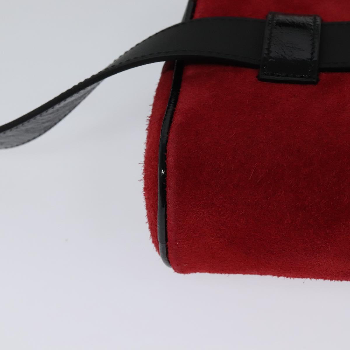 GUCCI Waist Bag Suede Red Gold 517076 Auth BA2345