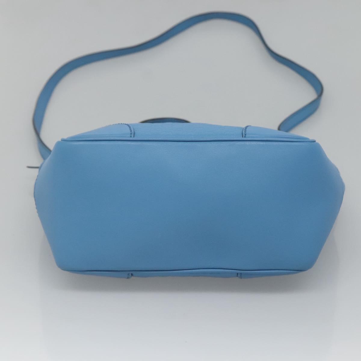 GUCCI Micro GG Canvas Guccissima Bag Leather Outlet Blue Gold 448241 Auth BA2347