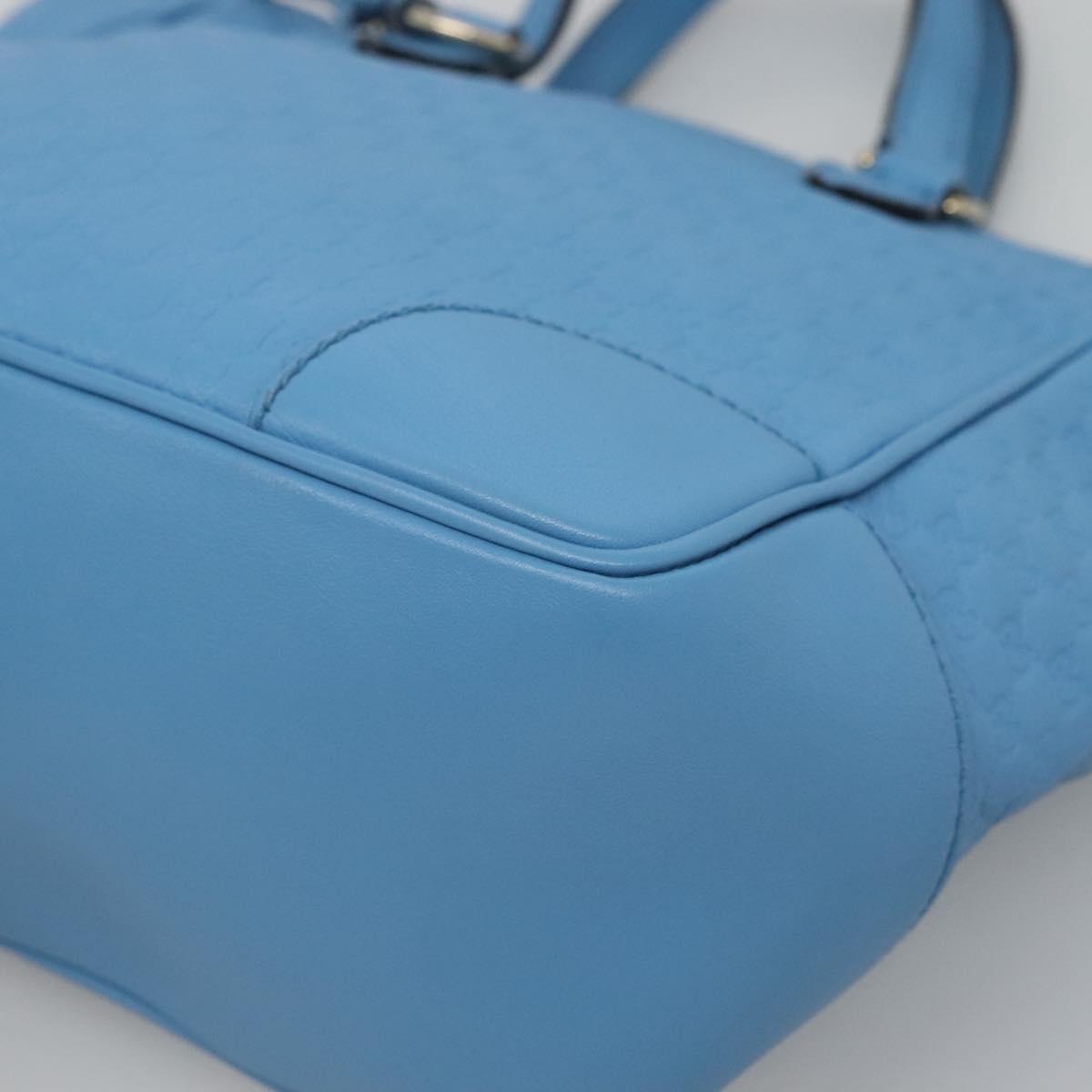 GUCCI Micro GG Canvas Guccissima Bag Leather Outlet Blue Gold 448241 Auth BA2347