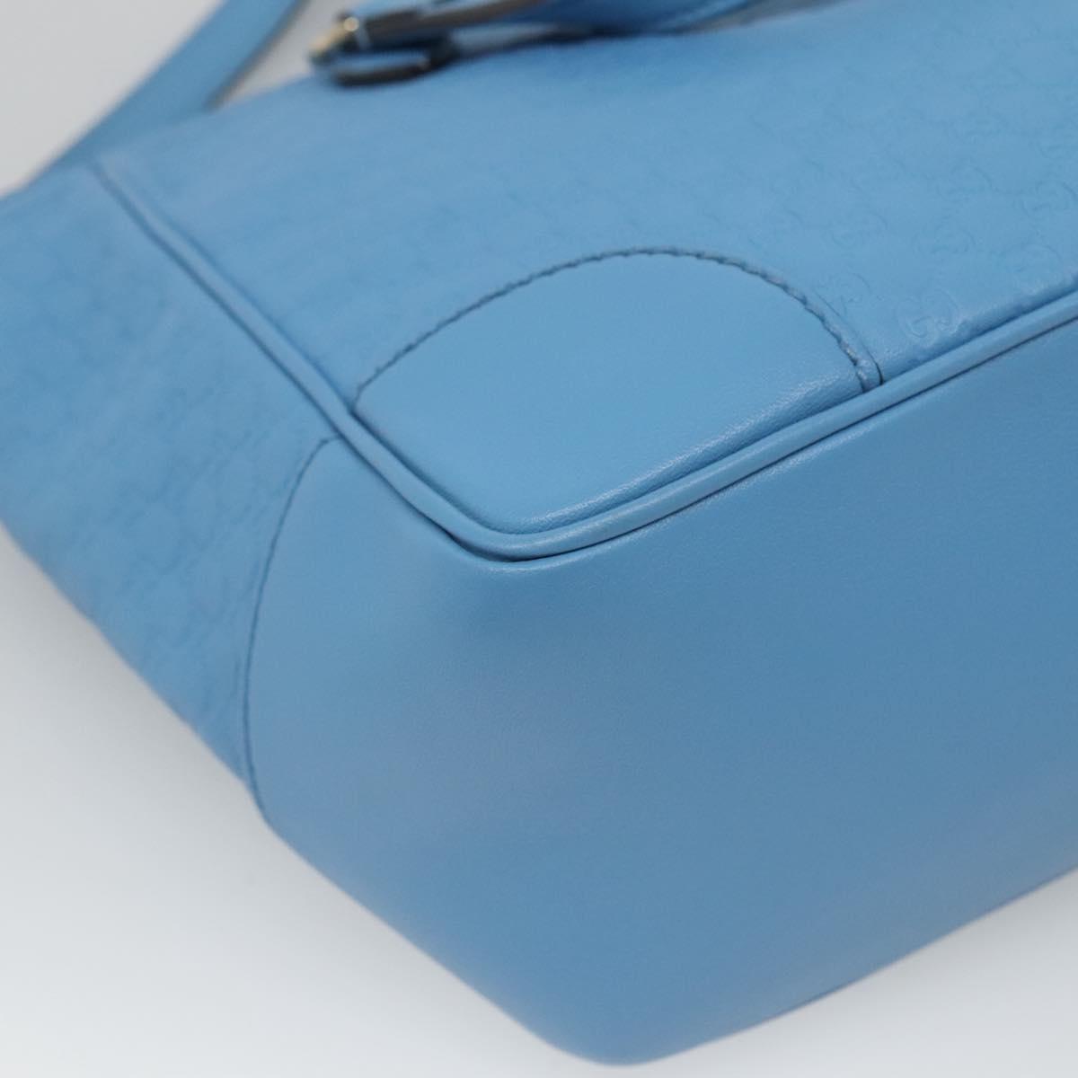 GUCCI Micro GG Canvas Guccissima Bag Leather Outlet Blue Gold 448241 Auth BA2347