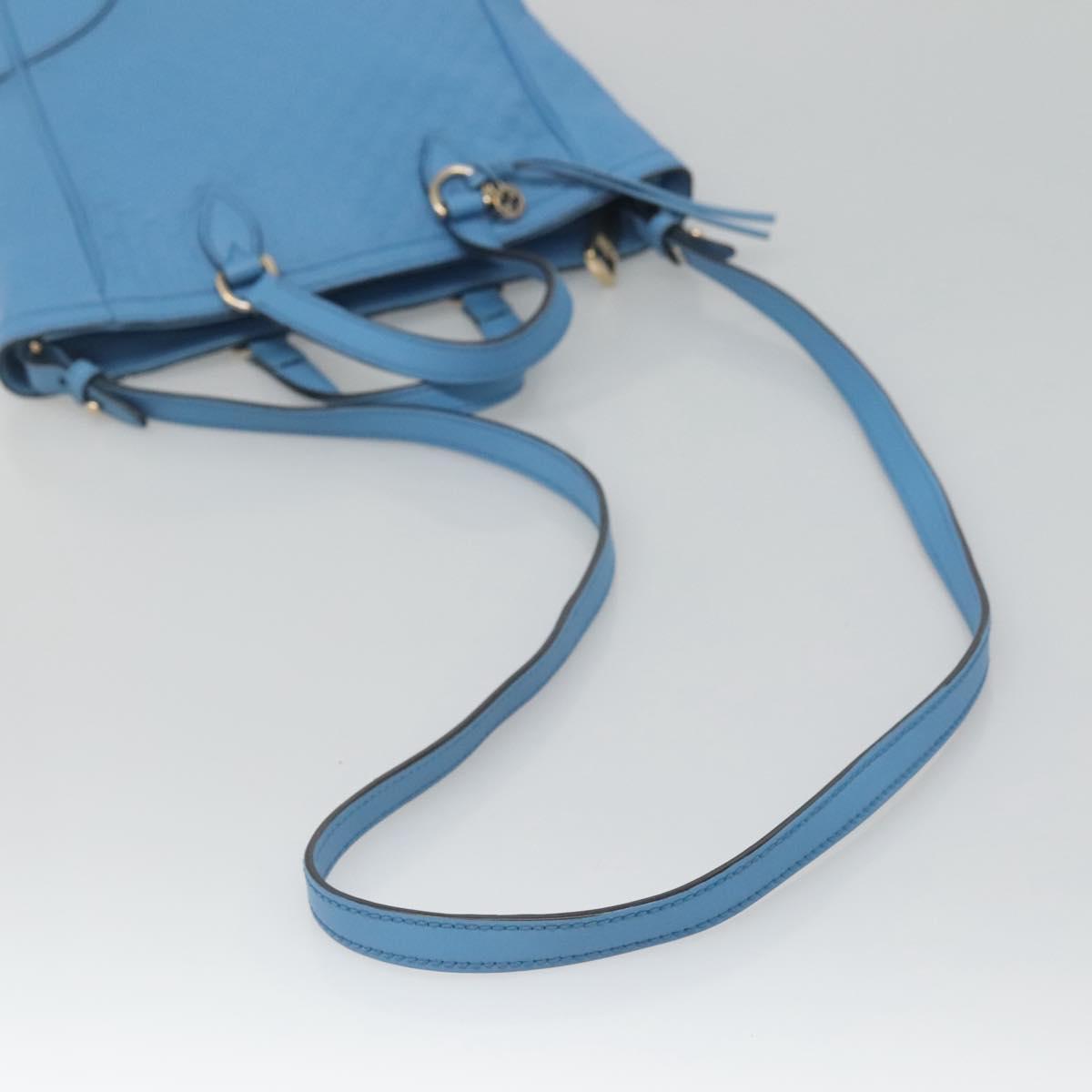 GUCCI Micro GG Canvas Guccissima Bag Leather Outlet Blue Gold 448241 Auth BA2347