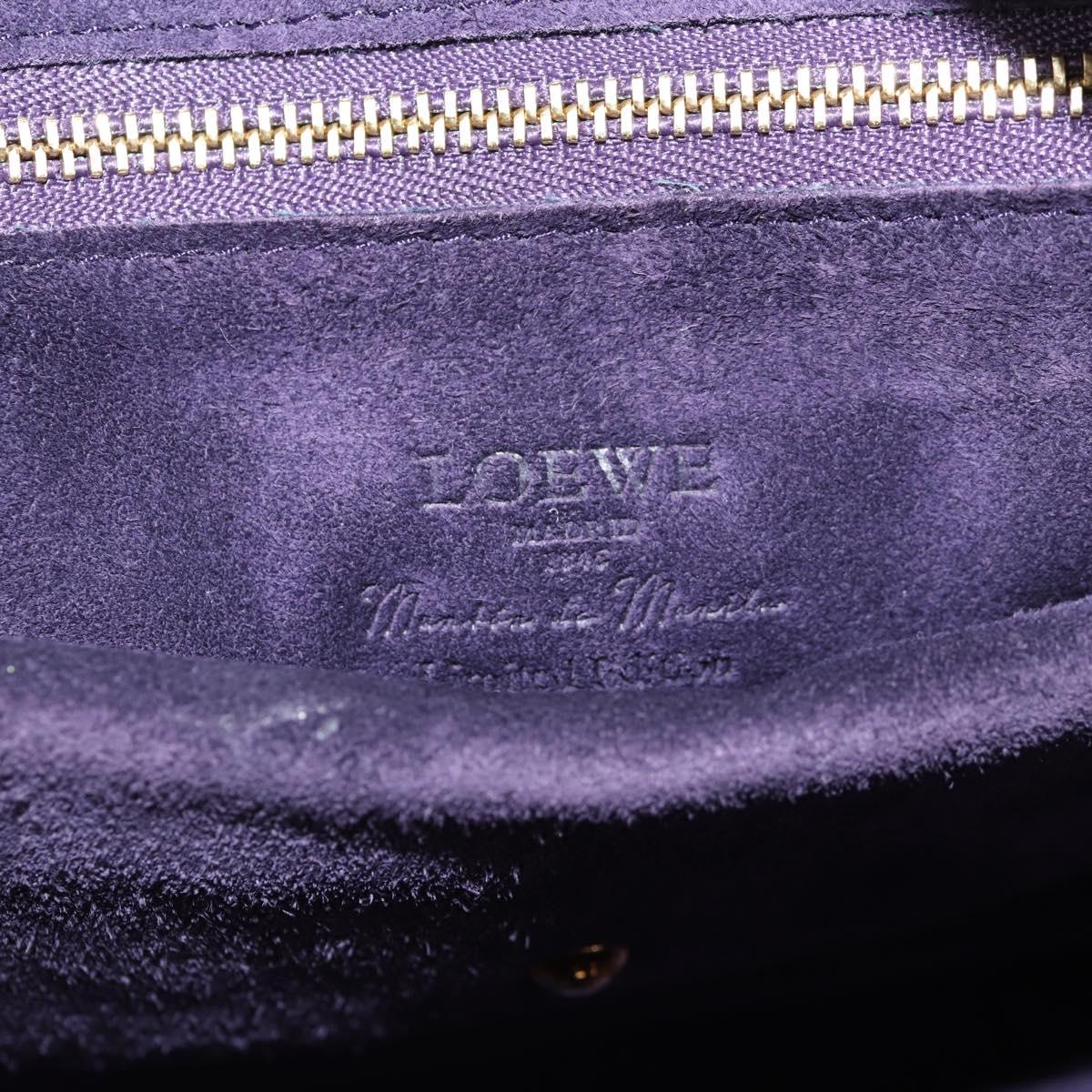 LOEWE Anagram Amazona 36 Hand Bag Leather Yellow Gold Auth BA2348M