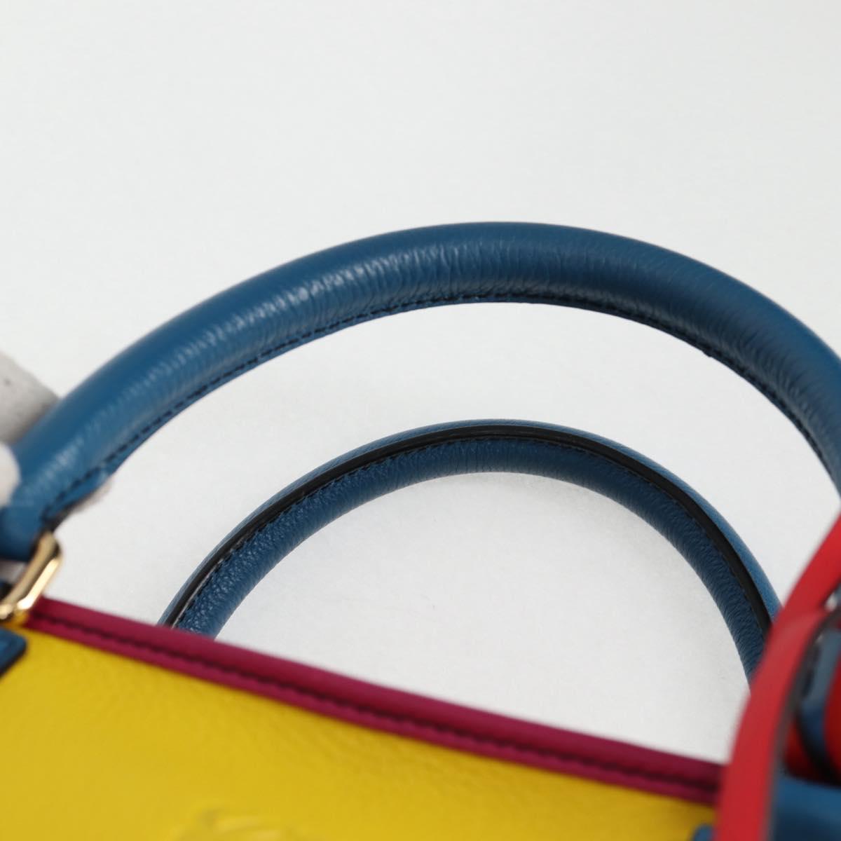 LOEWE Anagram Amazona 36 Hand Bag Leather Yellow Gold Auth BA2348M