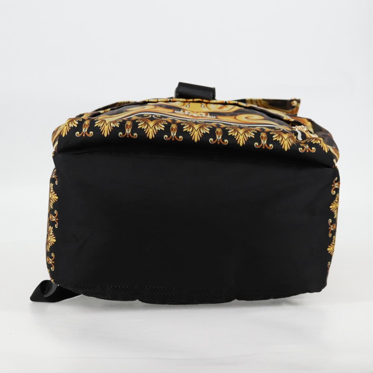 FENDI Zucca Canvas FENDACE Versace Collaboration Backpack Black Auth BA2349A