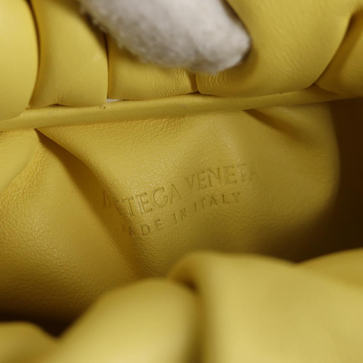BOTTEGAVENETA The Shoulder Pouch Shoulder Bag Leather Yellow 610524 Auth BA2351M