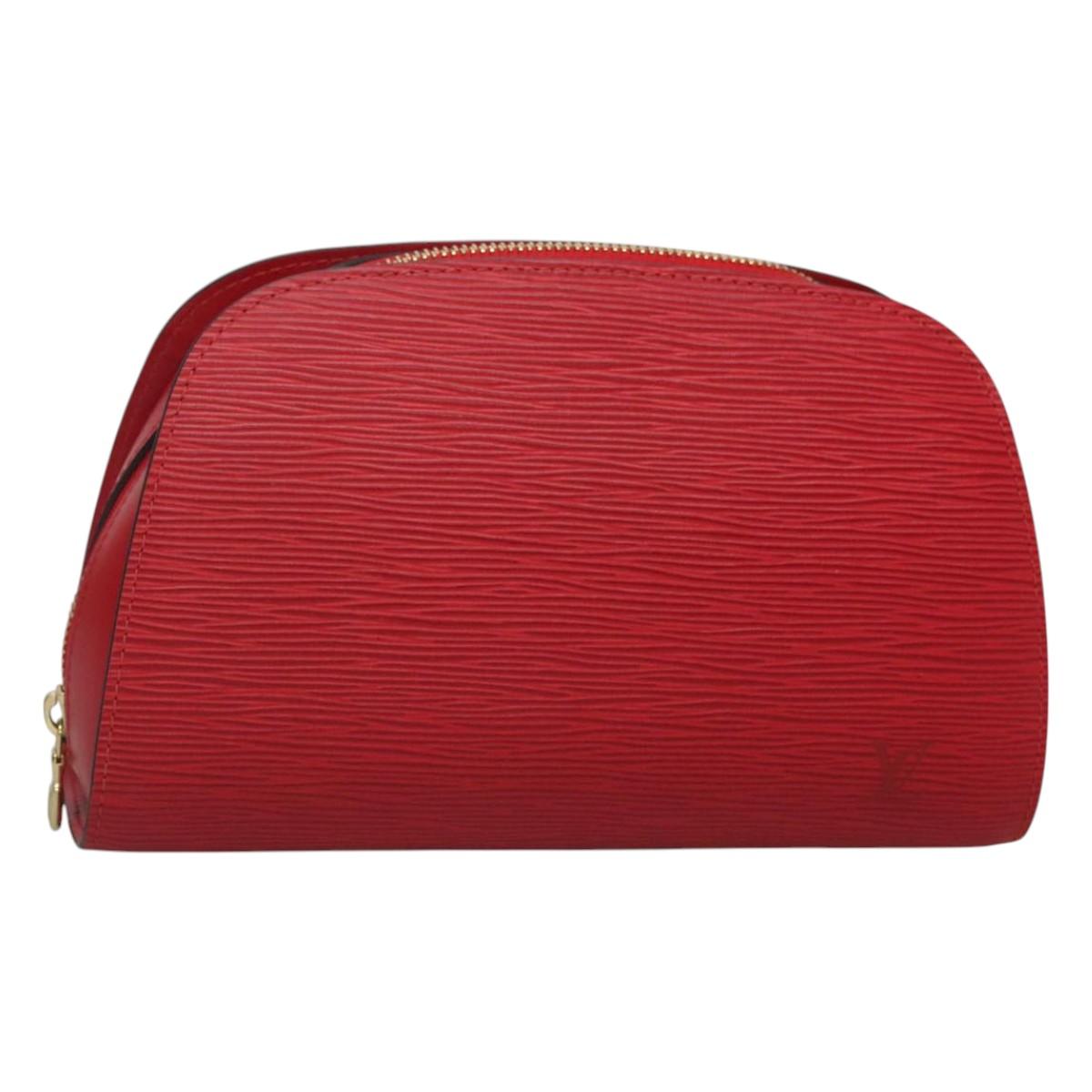 LOUIS VUITTON Epi Dauphine MM Pouch Red M48457 LV Auth BA2387