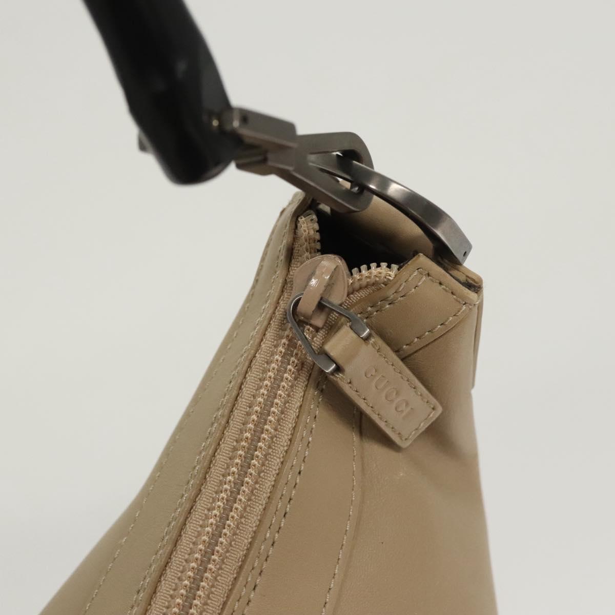 GUCCI Bamboo Shoulder Bag Leather Beige 000 0531 Auth BA2389