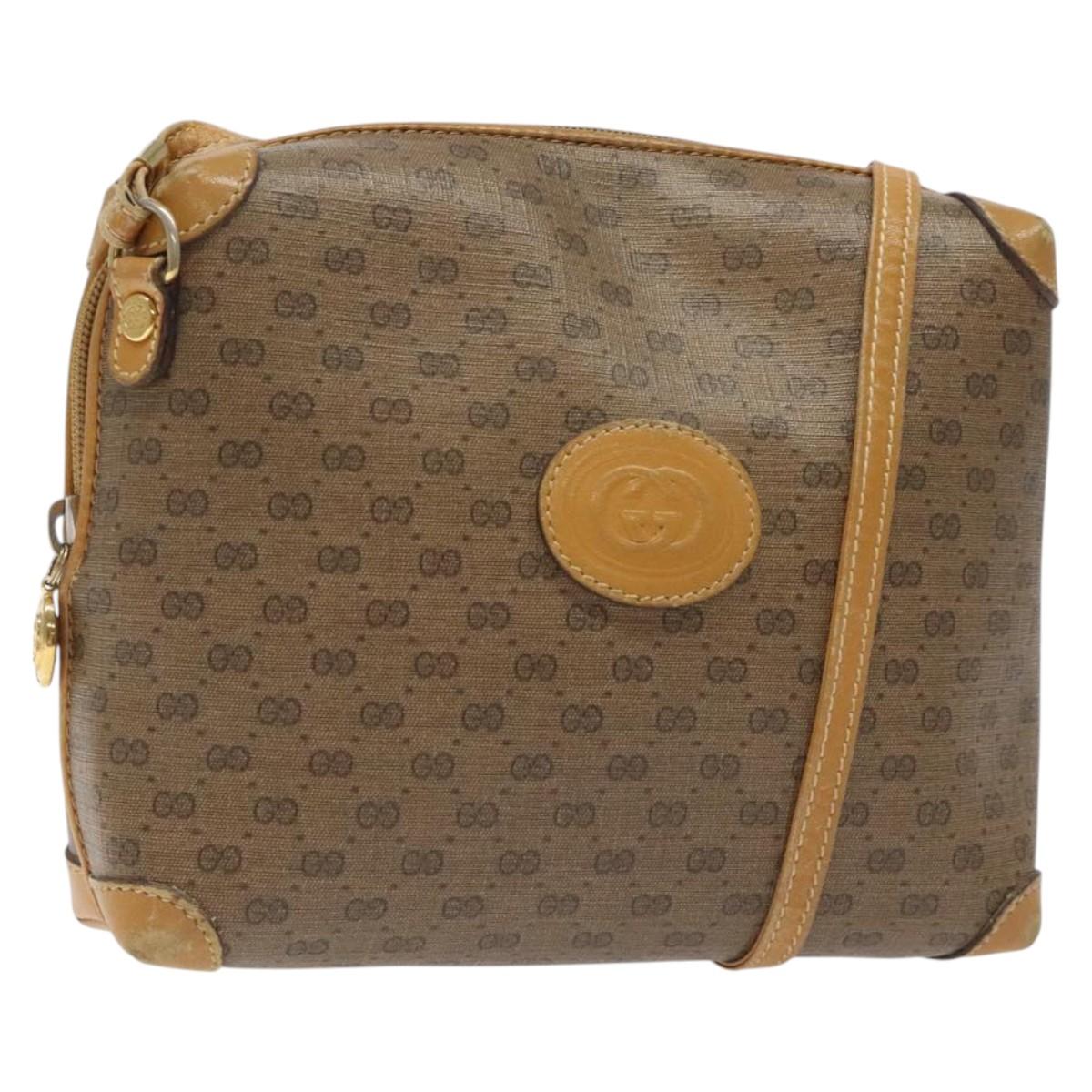 GUCCI Micro GG Supreme Shoulder Bag PVC Beige Gold 007 115 0093 Auth BA2396