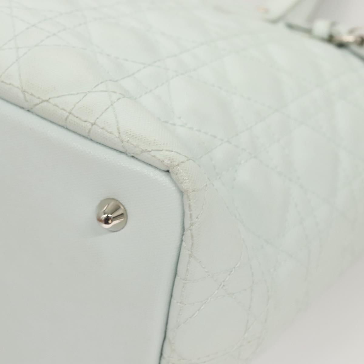 Christian Dior Canage Tote Bag Coated Canvas Light Blue Auth BA2401