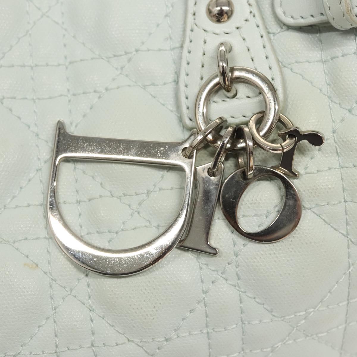 Christian Dior Canage Tote Bag Coated Canvas Light Blue Auth BA2401