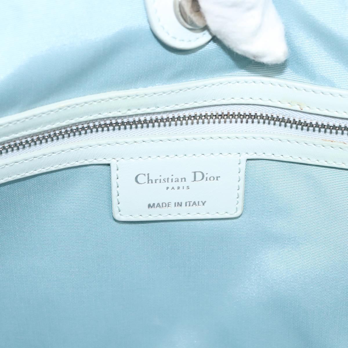 Christian Dior Canage Tote Bag Coated Canvas Light Blue Auth BA2401