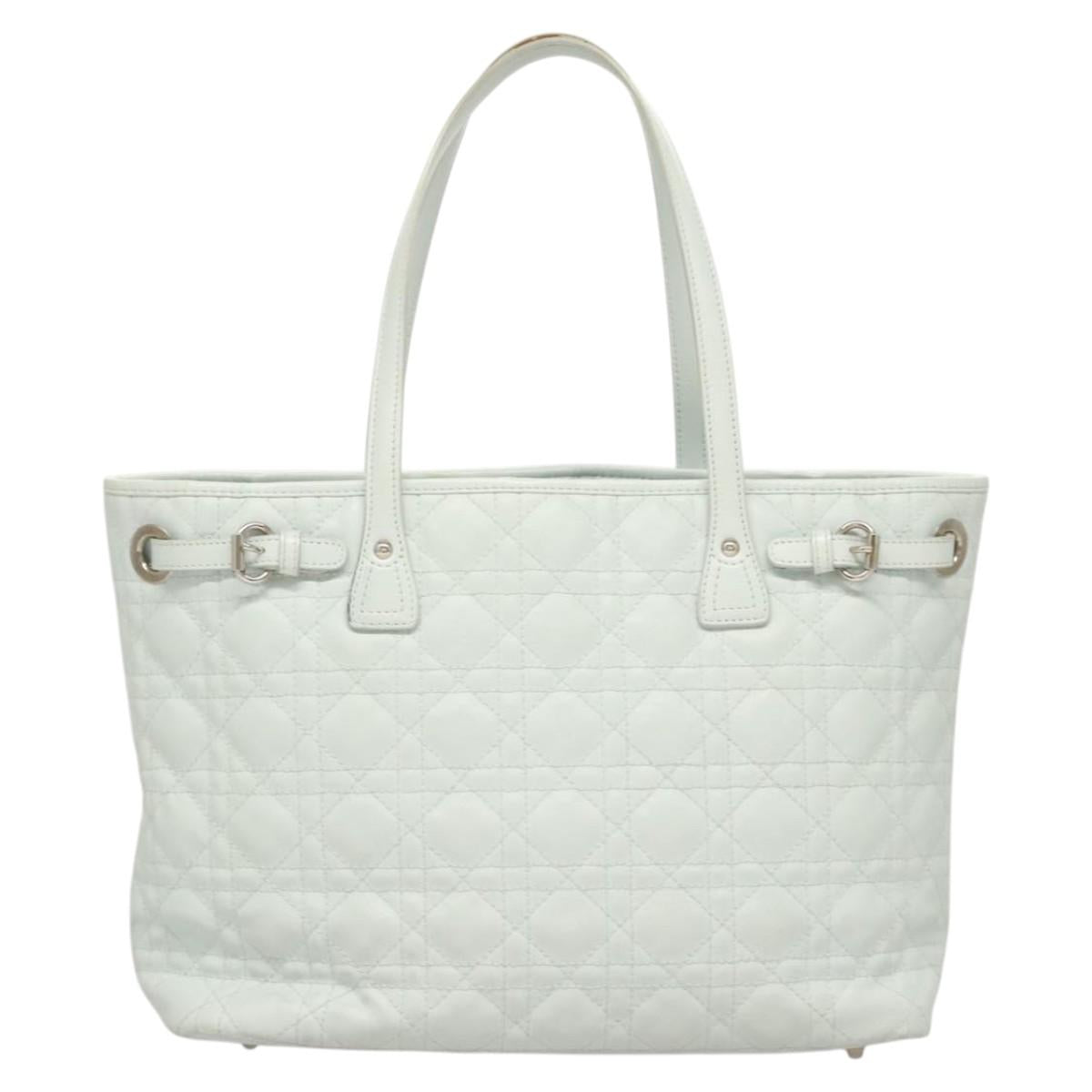 Christian Dior Canage Tote Bag Coated Canvas Light Blue Auth BA2401