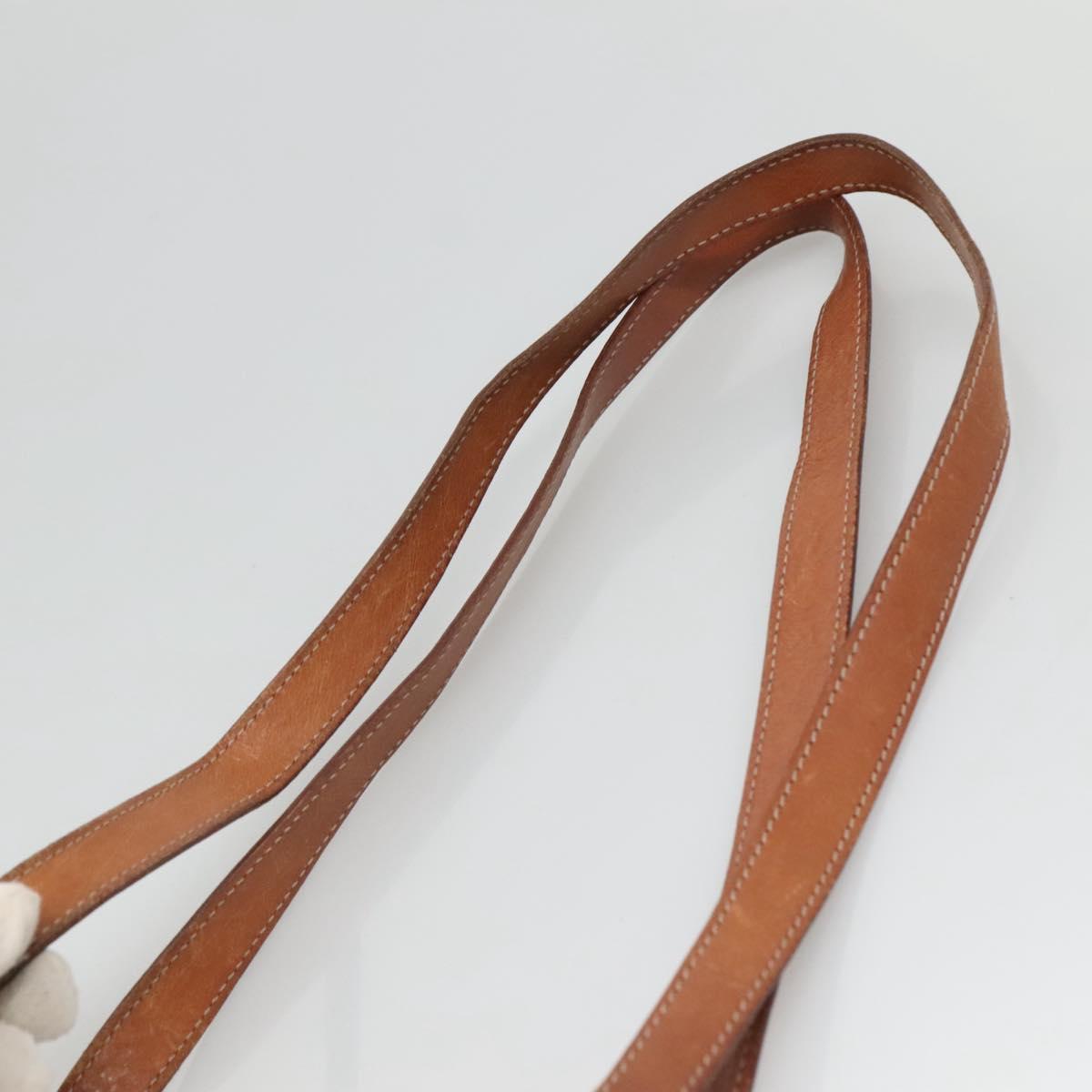 CELINE Macadam Canvas Shoulder Bag PVC Leather Brown Gold Auth BA2411