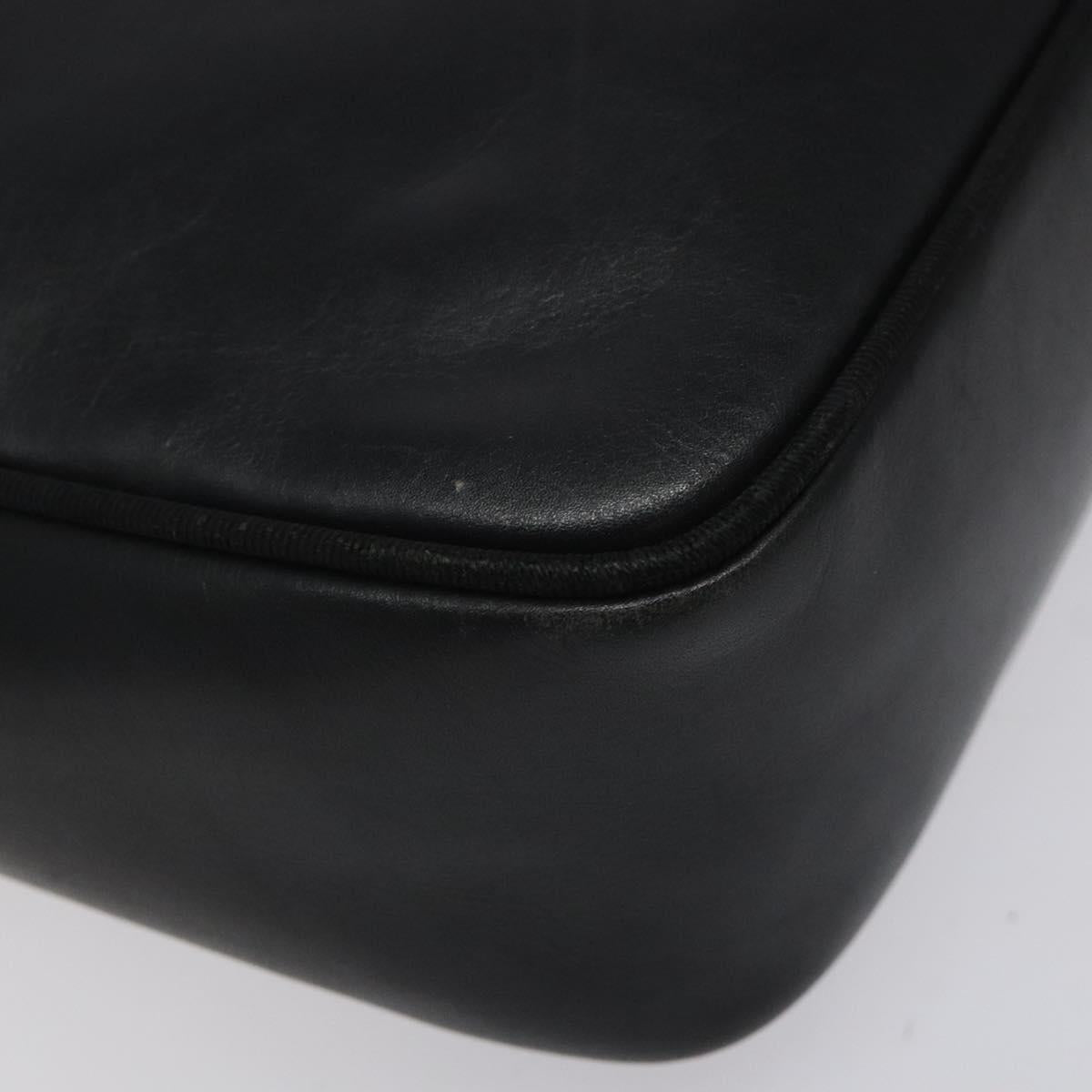 Salvatore Ferragamo Shoulder Bag Leather Black Gold Auth BA2412