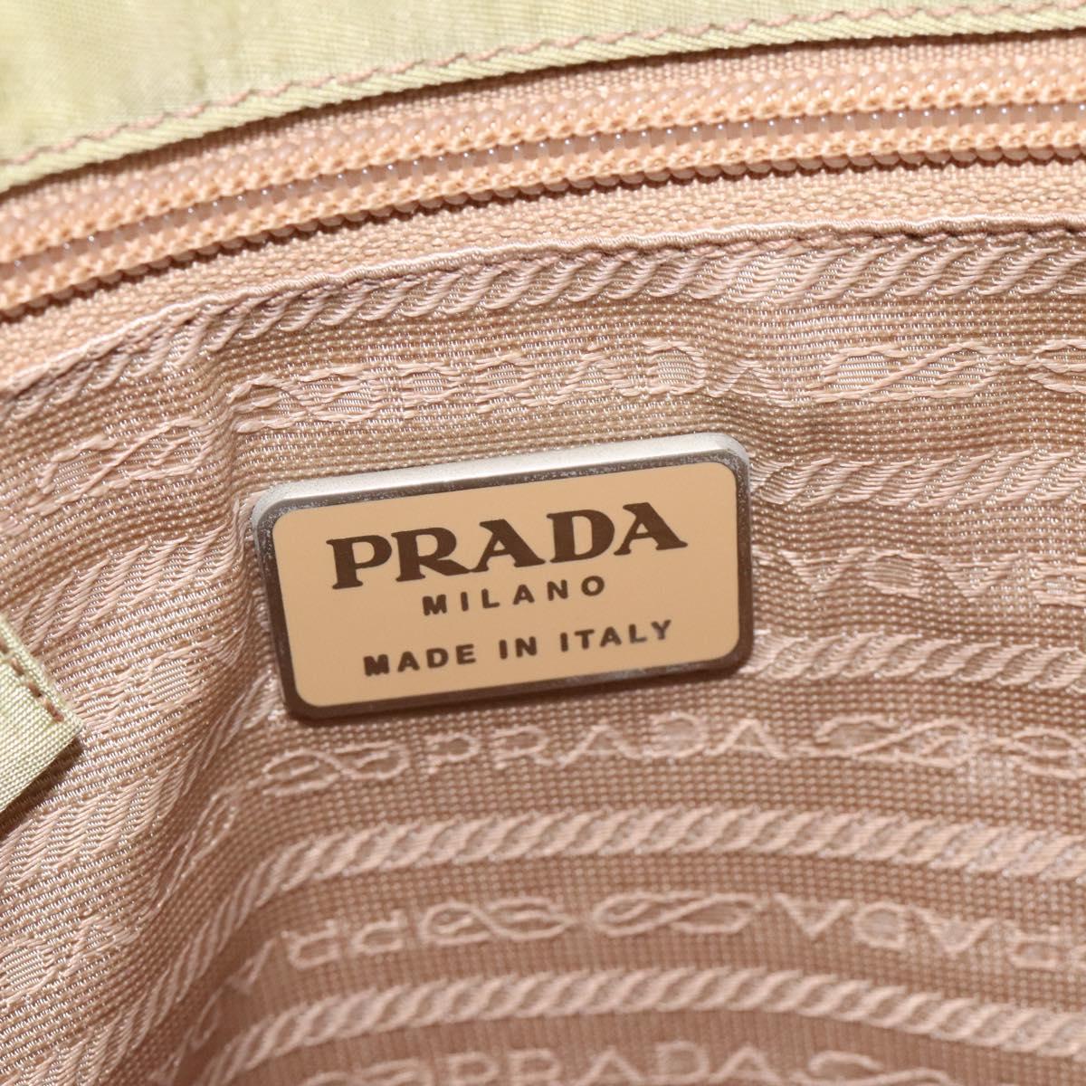 PRADA Hand Bag Nylon Beige Auth BA2425