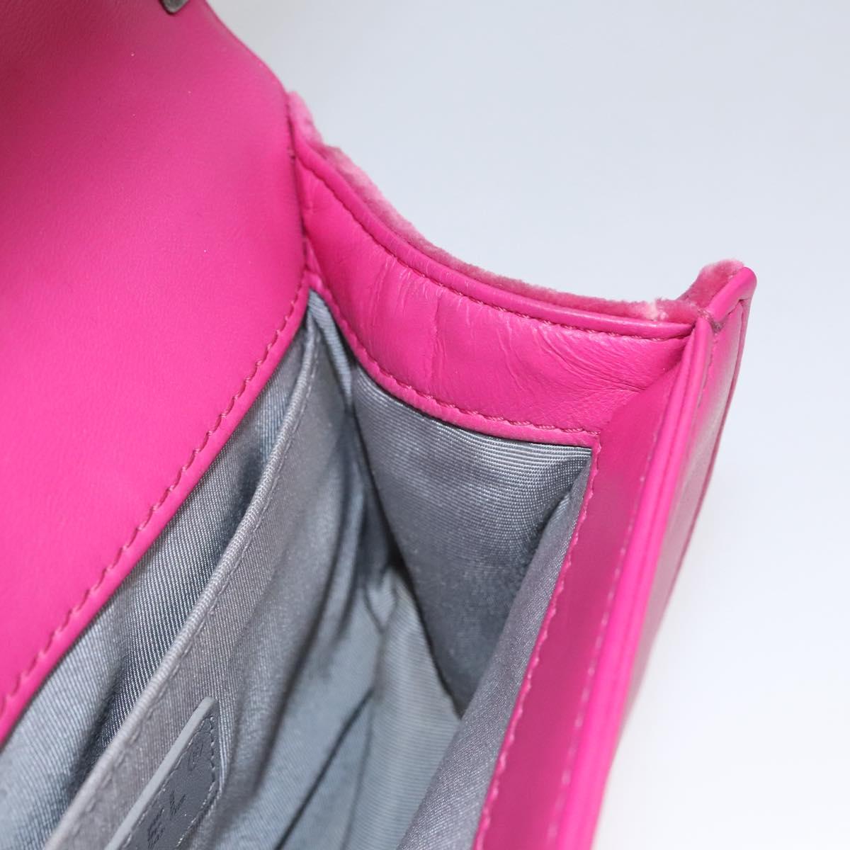 CHANEL Chain Boy Chanel Matelasse Shoulder Bag Velor Pink CC Auth BA245