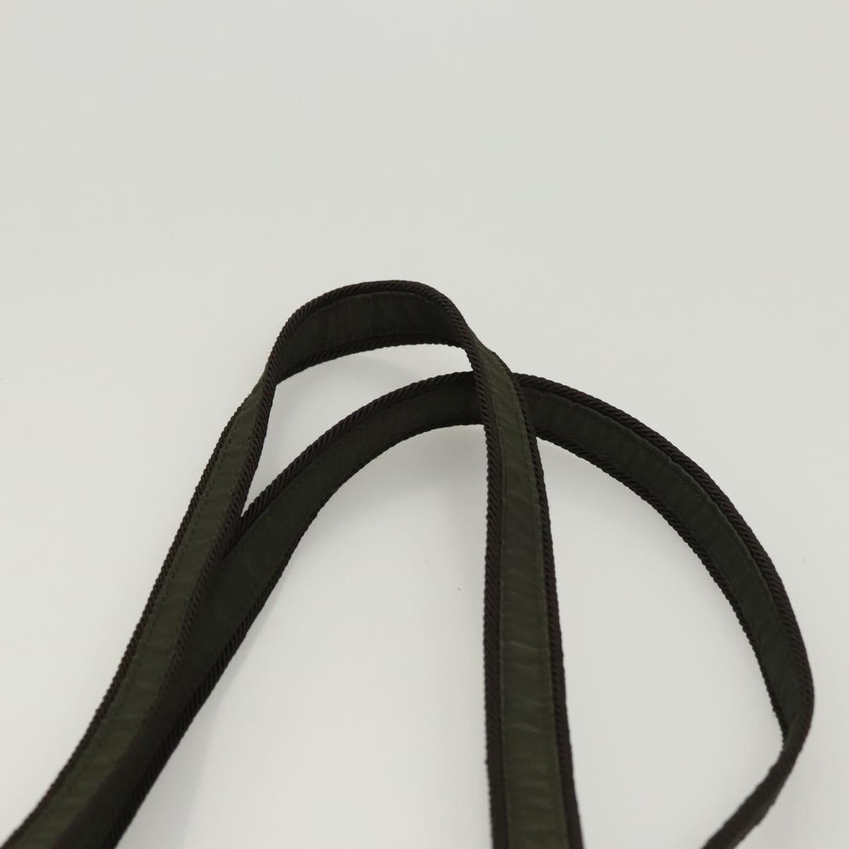 PRADA Shoulder Bag Nylon Khaki Silver Auth BA2451