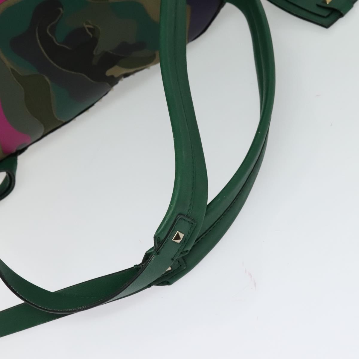 VALENTINO Studs Backpack Leather Camouflage Auth BA2454