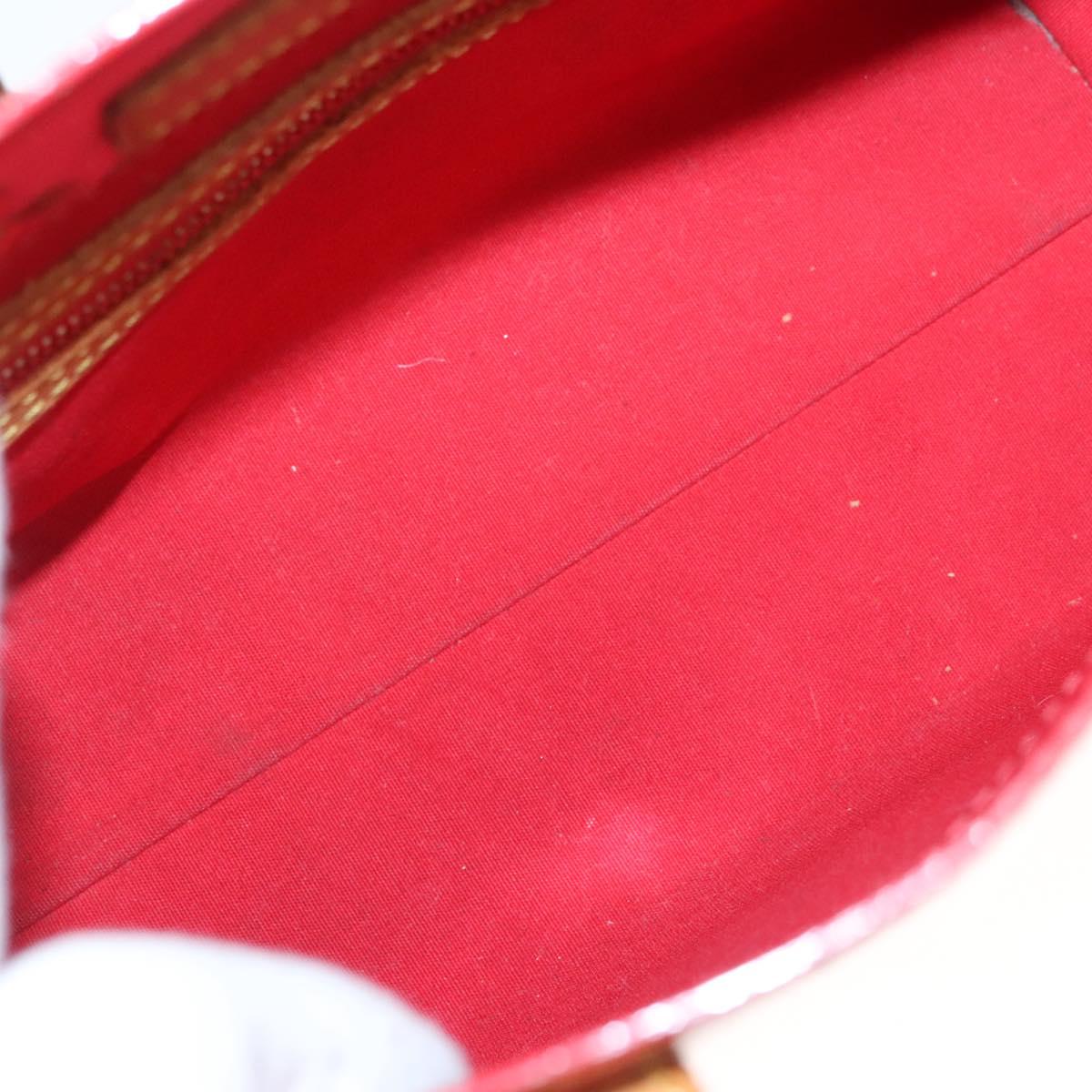 LOUIS VUITTON Monogram Vernis Reade PM Hand Bag Red Rouge M91088 LV Auth BA2461