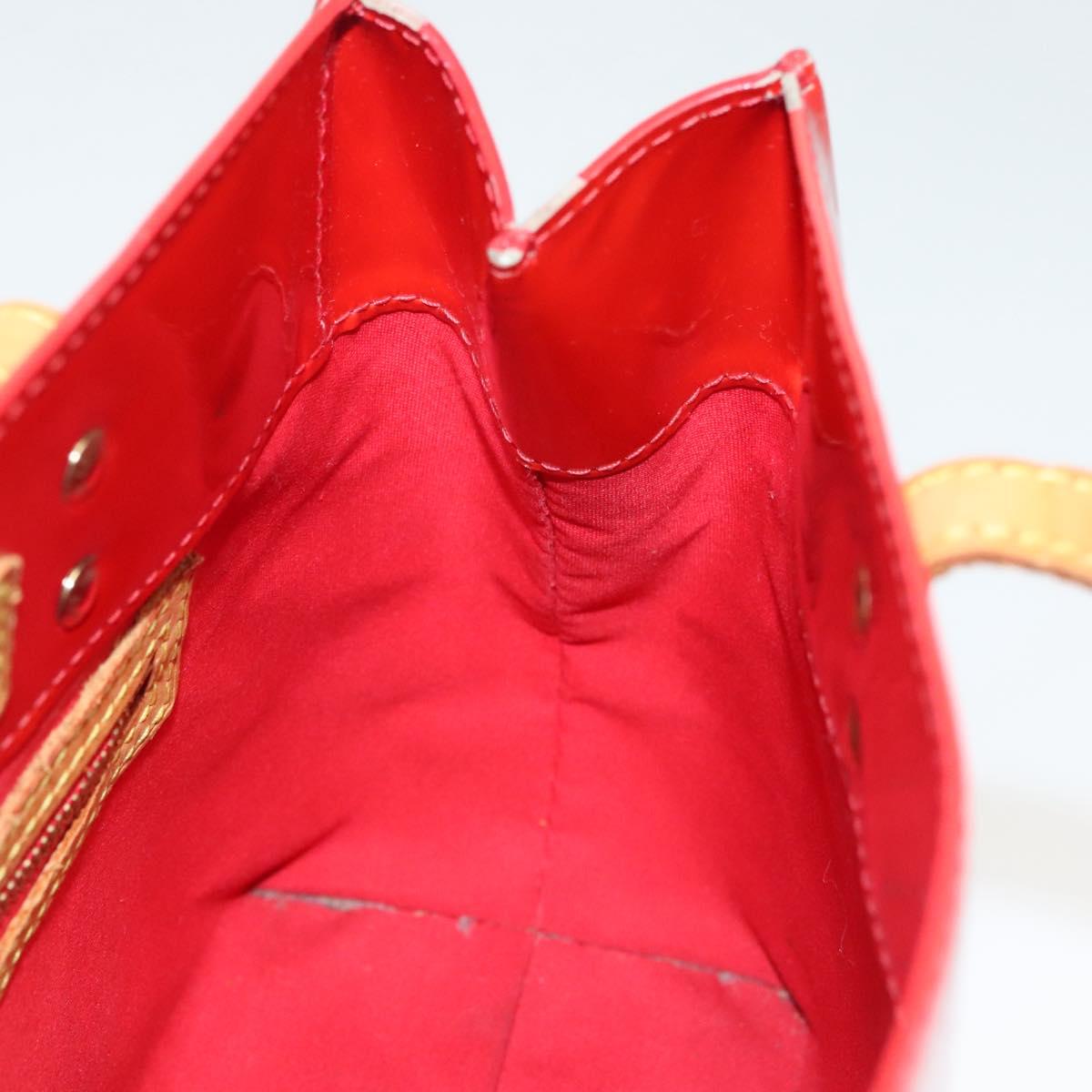 LOUIS VUITTON Monogram Vernis Reade PM Hand Bag Red Rouge M91088 LV Auth BA2461