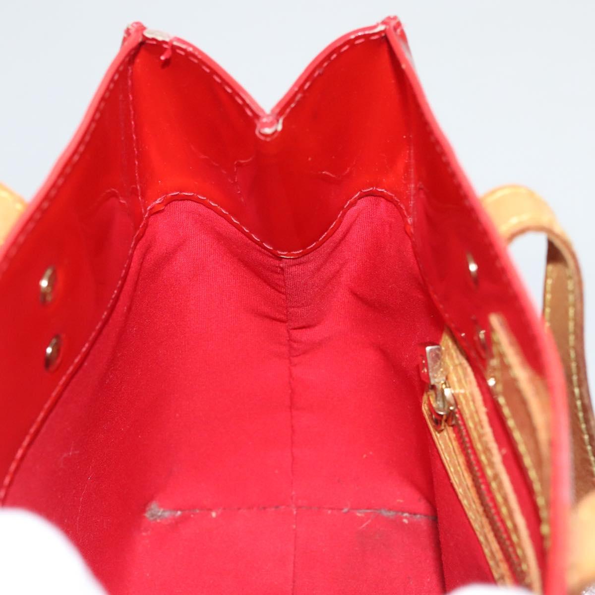 LOUIS VUITTON Monogram Vernis Reade PM Hand Bag Red Rouge M91088 LV Auth BA2461