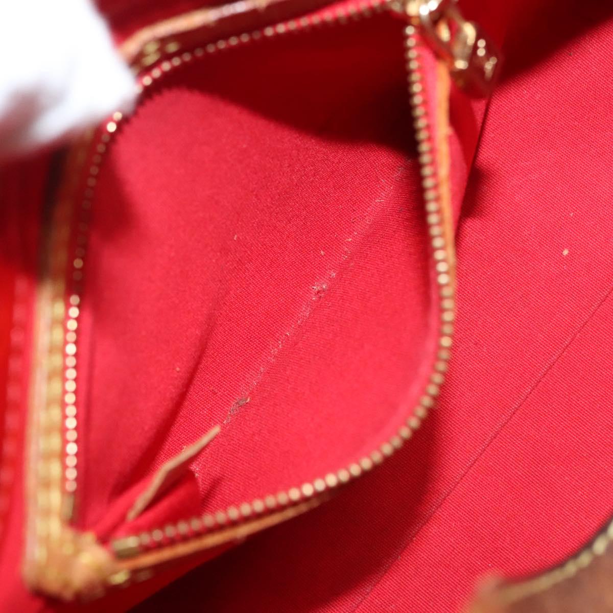 LOUIS VUITTON Monogram Vernis Reade PM Hand Bag Red Rouge M91088 LV Auth BA2461