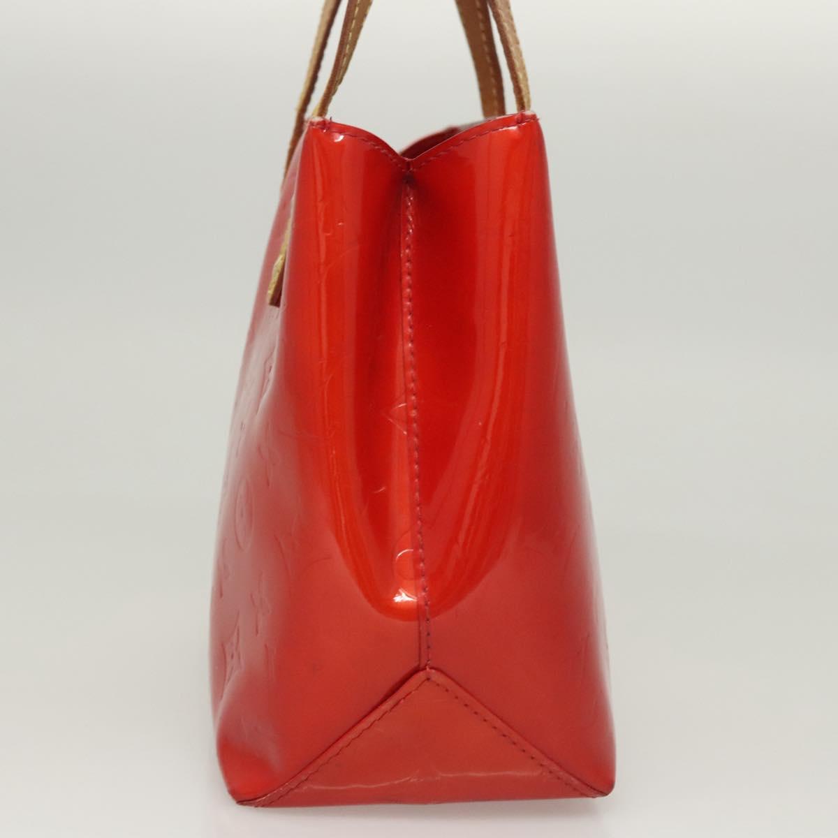 LOUIS VUITTON Monogram Vernis Reade PM Hand Bag Red Rouge M91088 LV Auth BA2461