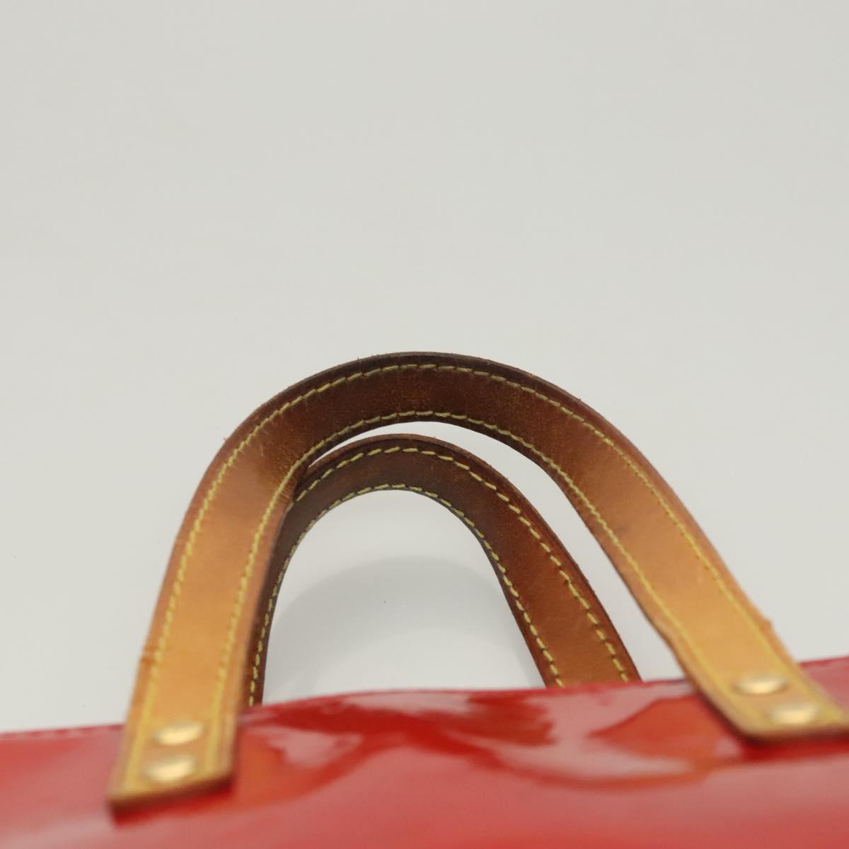 LOUIS VUITTON Monogram Vernis Reade PM Hand Bag Red Rouge M91088 LV Auth BA2461