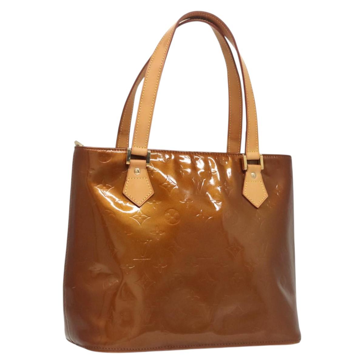 LOUIS VUITTON Monogram Vernis Houston Hand Bag Bronze M91122 LV Auth BA2464
