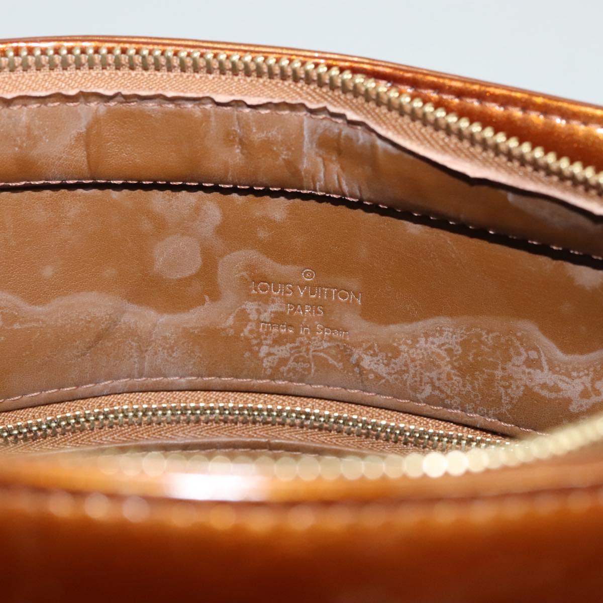 LOUIS VUITTON Monogram Vernis Houston Hand Bag Bronze M91122 LV Auth BA2464