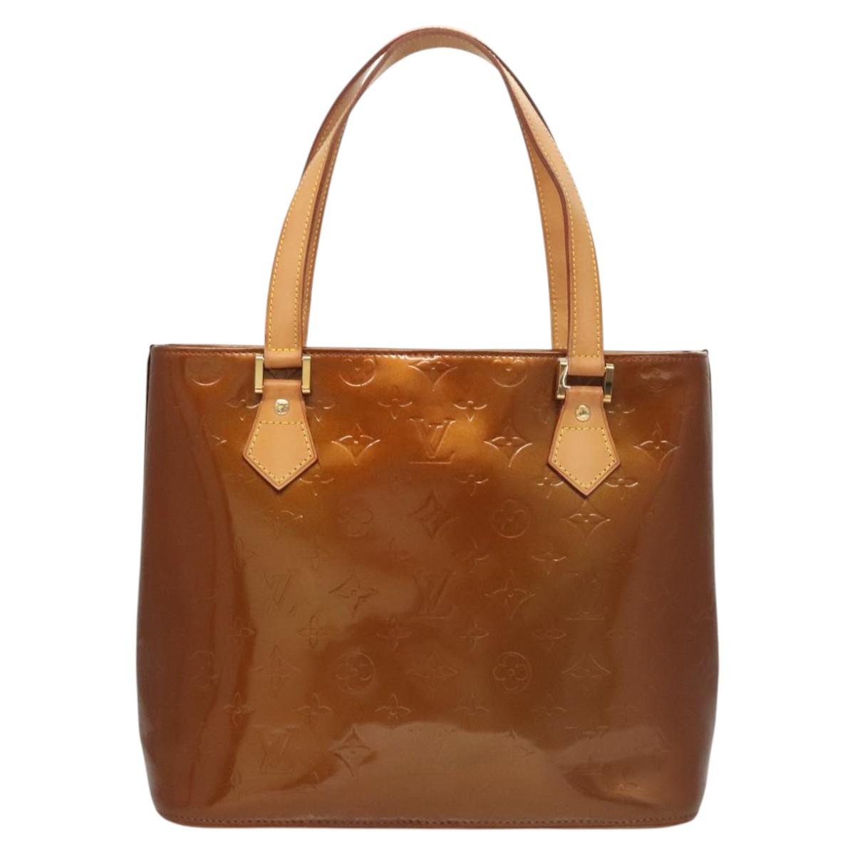 LOUIS VUITTON Monogram Vernis Houston Hand Bag Bronze M91122 LV Auth BA2464