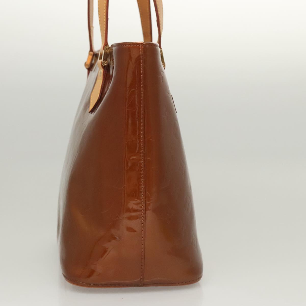 LOUIS VUITTON Monogram Vernis Houston Hand Bag Bronze M91122 LV Auth BA2464