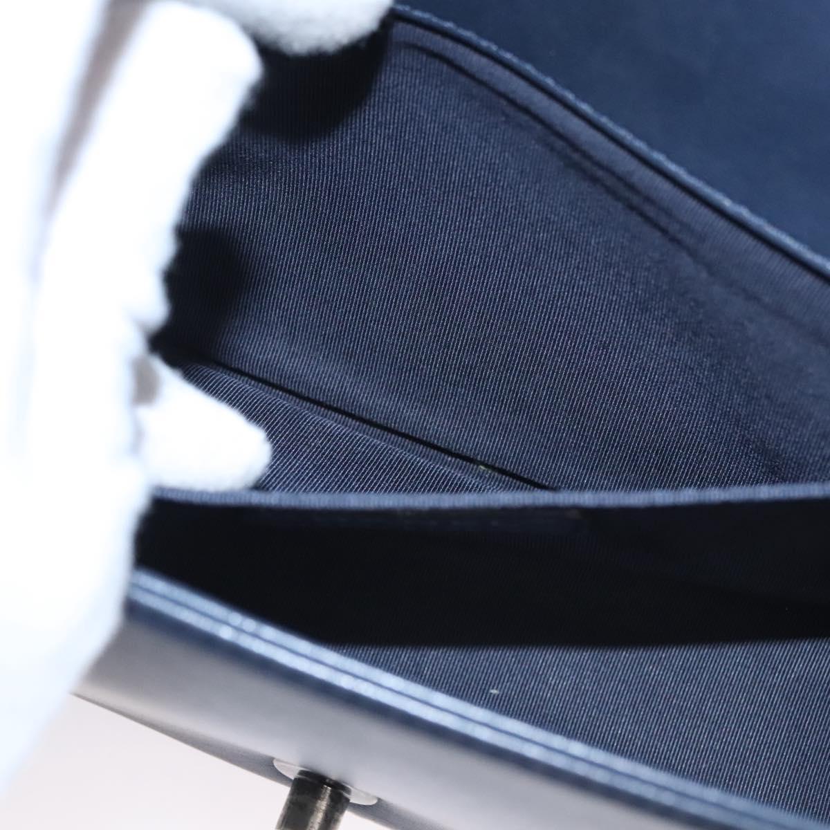 CHANEL Chain Matelasse Boy Chanel Shoulder Bag Lamb Skin Navy CC Auth BA246AM