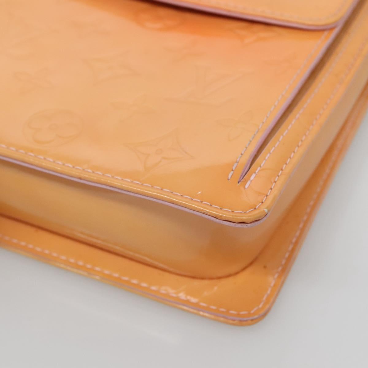 LOUIS VUITTON Monogram Vernis Motto Pouch Marshmallow Pink M91312 Auth BA2486