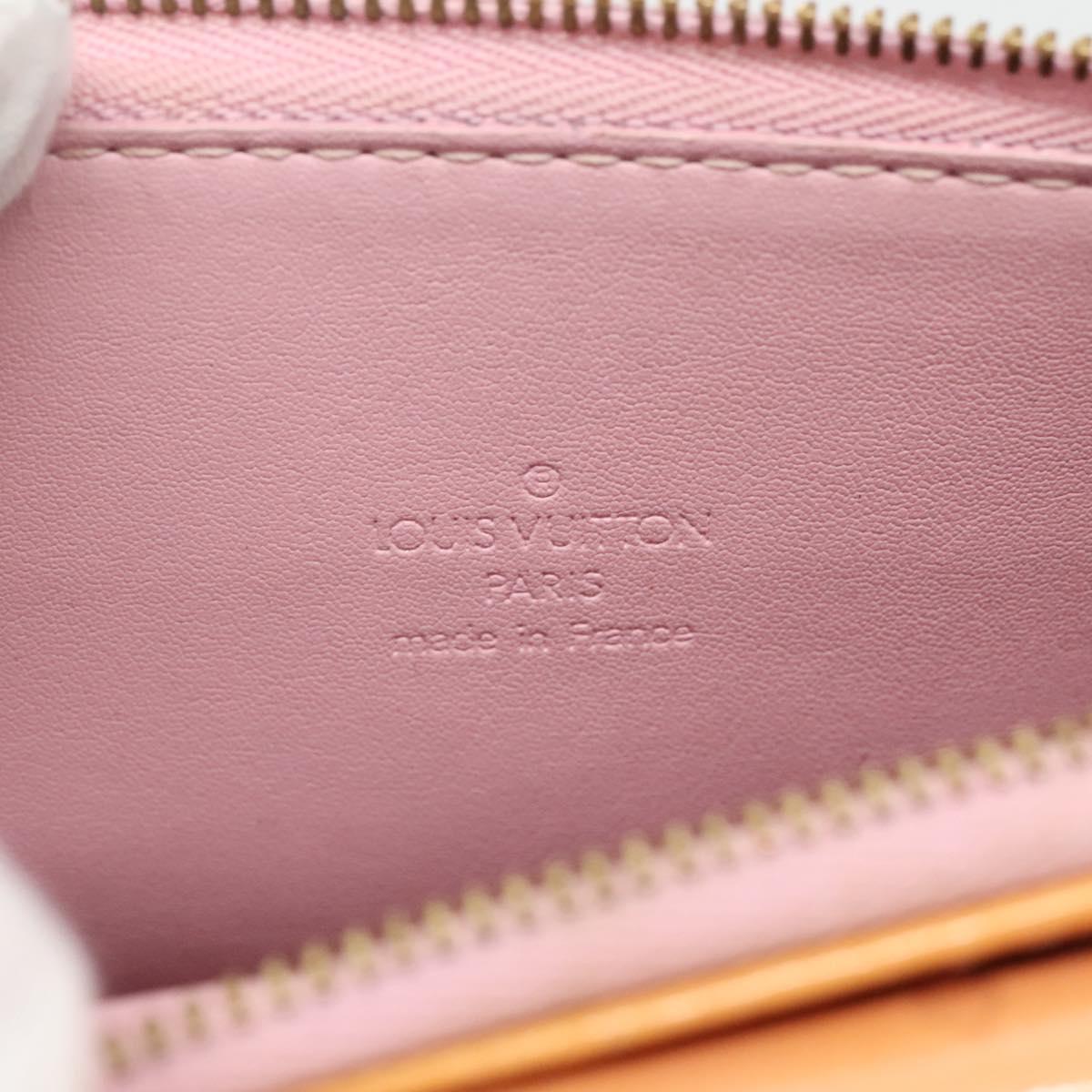 LOUIS VUITTON Monogram Vernis Motto Pouch Marshmallow Pink M91312 Auth BA2486