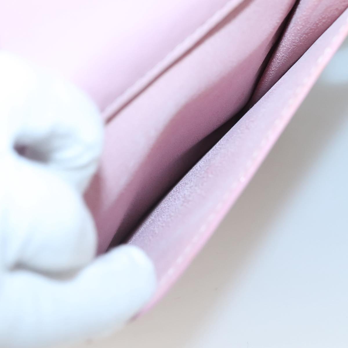 LOUIS VUITTON Monogram Vernis Motto Pouch Marshmallow Pink M91312 Auth BA2486