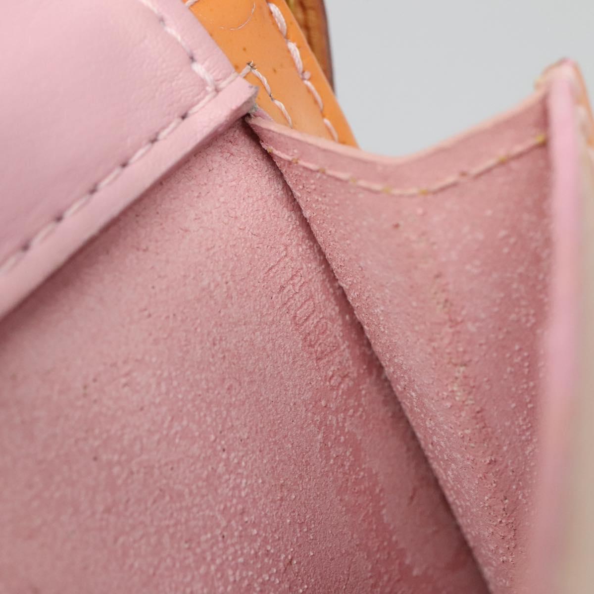 LOUIS VUITTON Monogram Vernis Motto Pouch Marshmallow Pink M91312 Auth BA2486