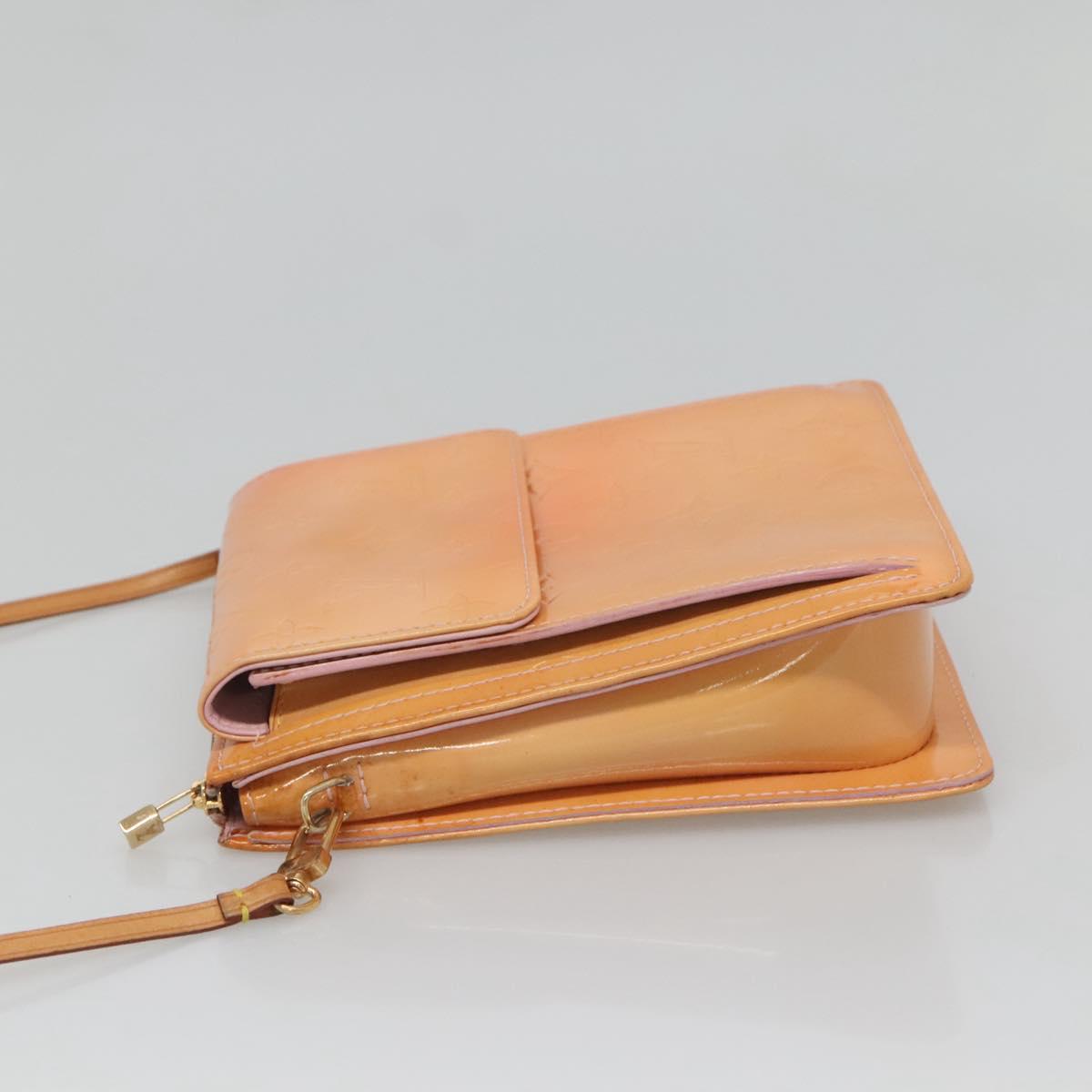 LOUIS VUITTON Monogram Vernis Motto Pouch Marshmallow Pink M91312 Auth BA2486