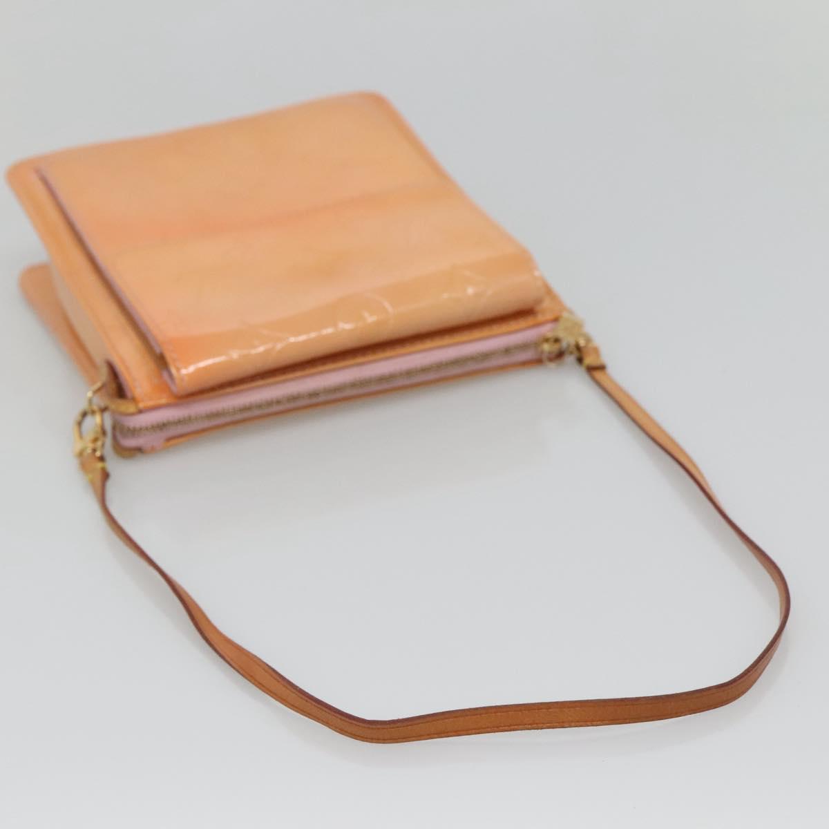 LOUIS VUITTON Monogram Vernis Motto Pouch Marshmallow Pink M91312 Auth BA2486