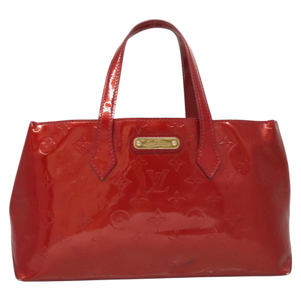 LOUIS VUITTON Monogram Vernis Wilshire PM Bag Pomme D'amour M93642 Auth BA2487