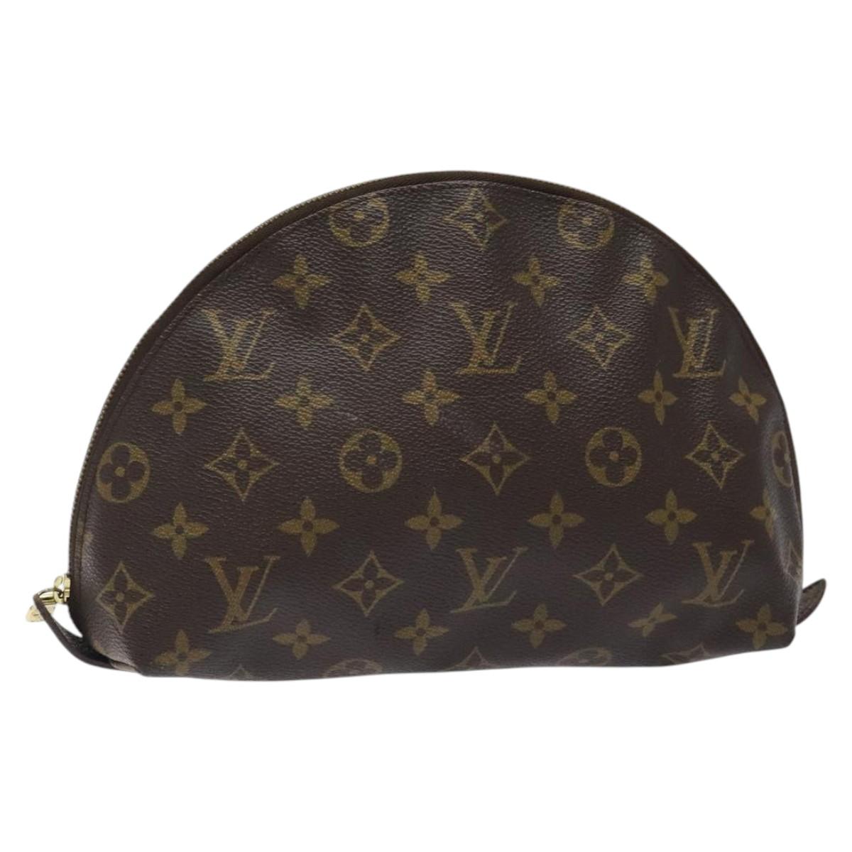 LOUIS VUITTON Monogram Trousse Demi Ronde Cosmetic Pouch M47520 LV Auth BA2491