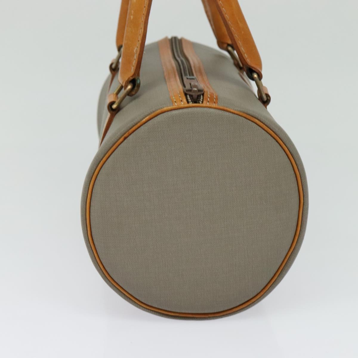 Christian Dior Hand Bag Leather PVC Gray Gold Auth BA2551