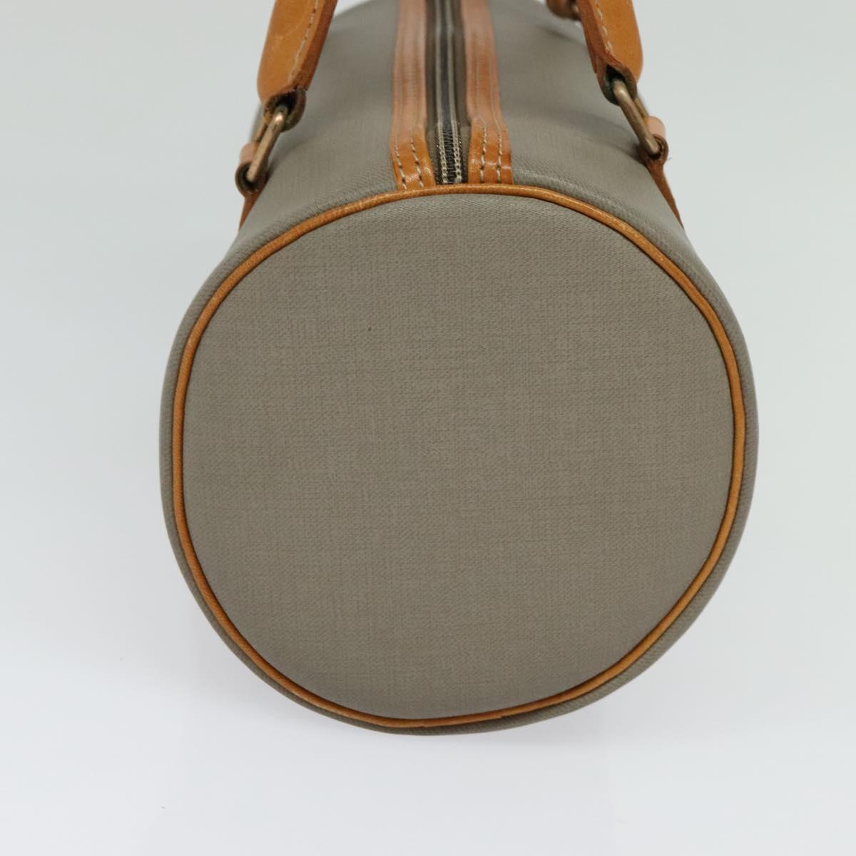 Christian Dior Hand Bag Leather PVC Gray Gold Auth BA2551
