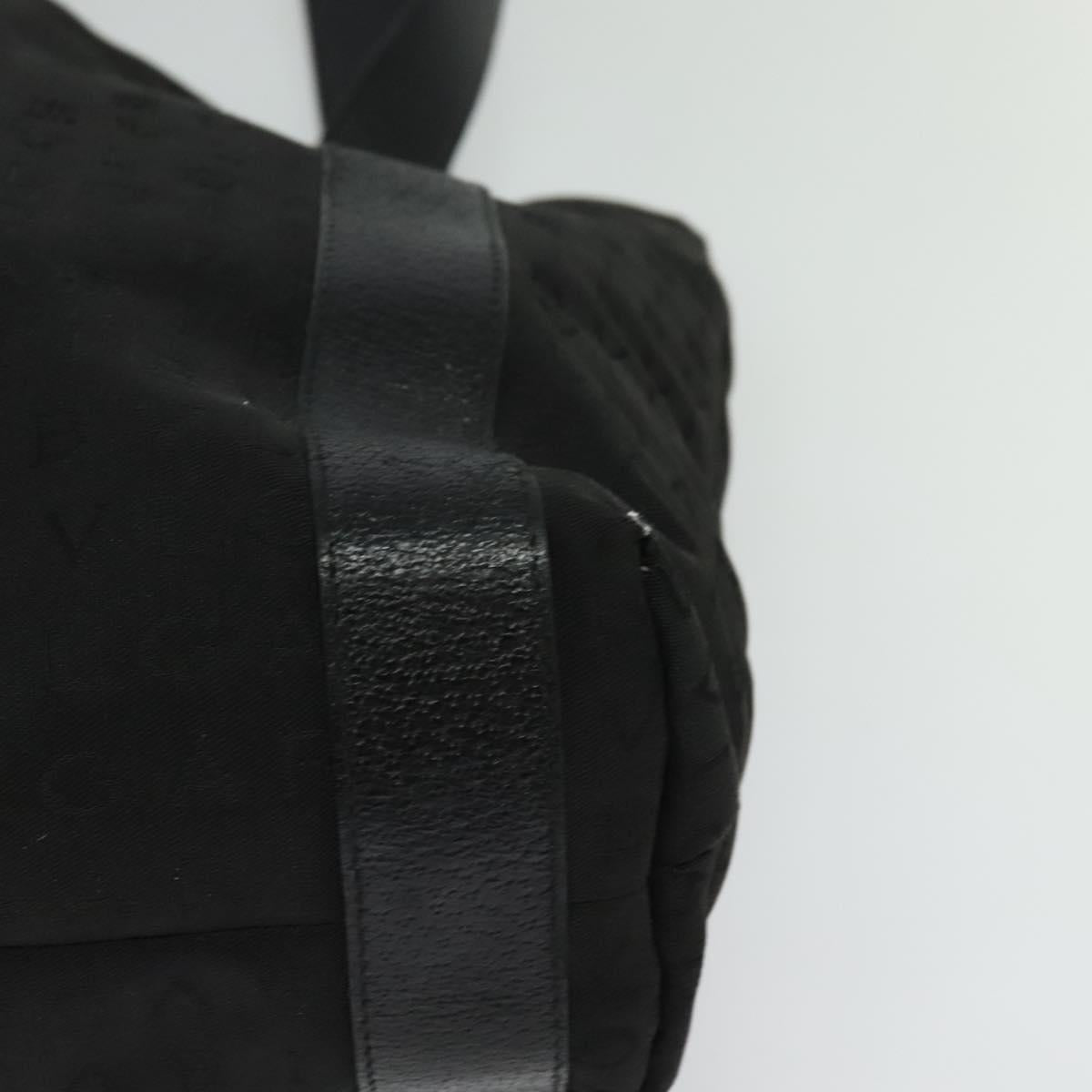 BVLGARI Logo Mania Tote Bag Canvas Black Silver Auth BA2558